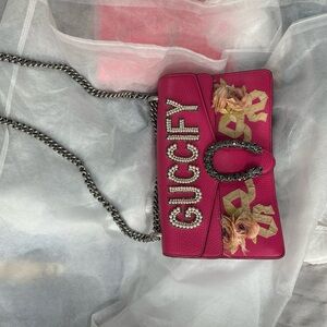 Gucci Pink Crossbody Bag with Gold Accents